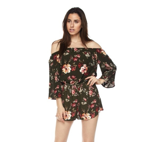 Ambiance Pants - AMBIANCE 🔥2 LEFT🔥Floral Off the Shoulder Romper